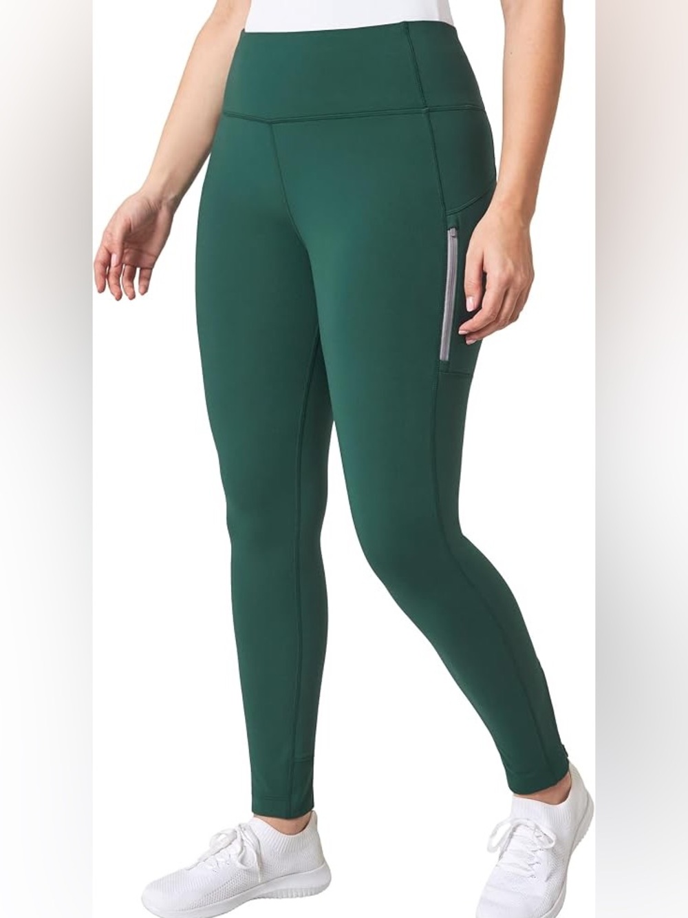 Mondetta Forest Green High-Rise Leggings with Contrast Zipper XL